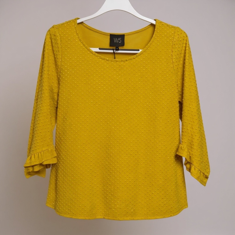 Anthropologie Yellow Textured Blouse